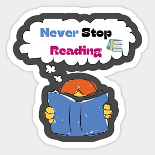 Never Stop Reading Sticker